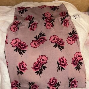 Charlotte Russe Pink Floral Pencil Skirt